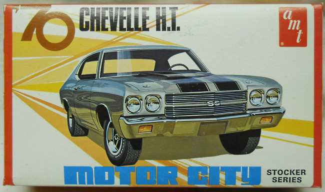 AMT 1/25 1970 Chevrolet Chevelle 2 Door Hardtop Motor City Stocker Series, X852-100 plastic model kit